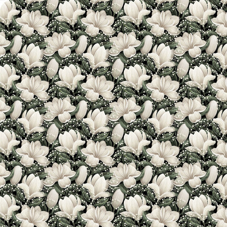 Minky Fabric Cloud Cuddle Natural Magnolias 58/60