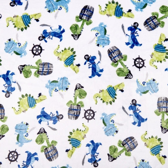 Cuddle Fabric Multi Piratesaurus 58/60"