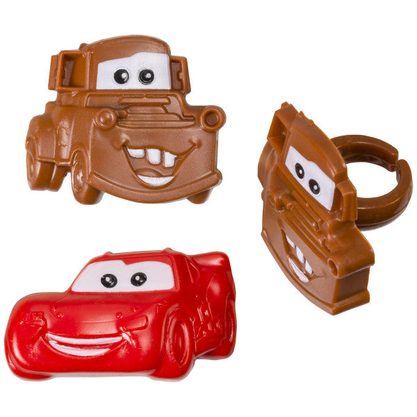 Mater and McQueen Cars Cupcake Toppers Cupcake Cake Decorating Rings 12 set