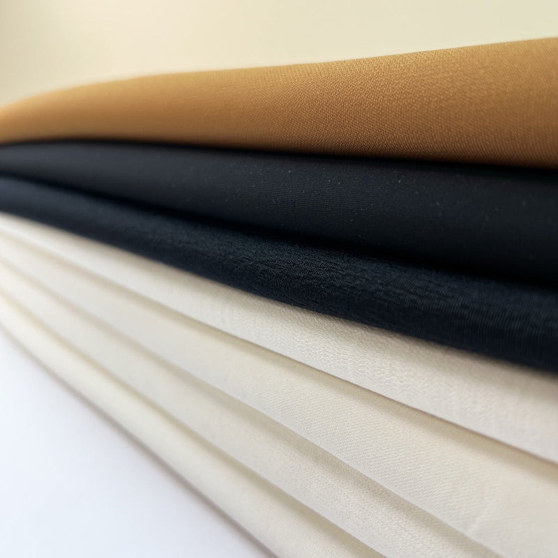 Viscose Polyamide Knitted Stretch Fabric White Brown