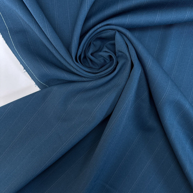 Wool Polyester Twill Striped Gray Blue Pink