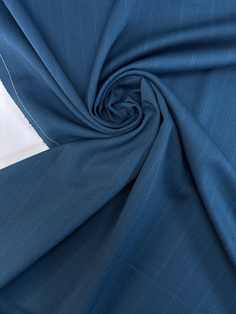 Wool Polyester Twill Striped Gray Blue Pink