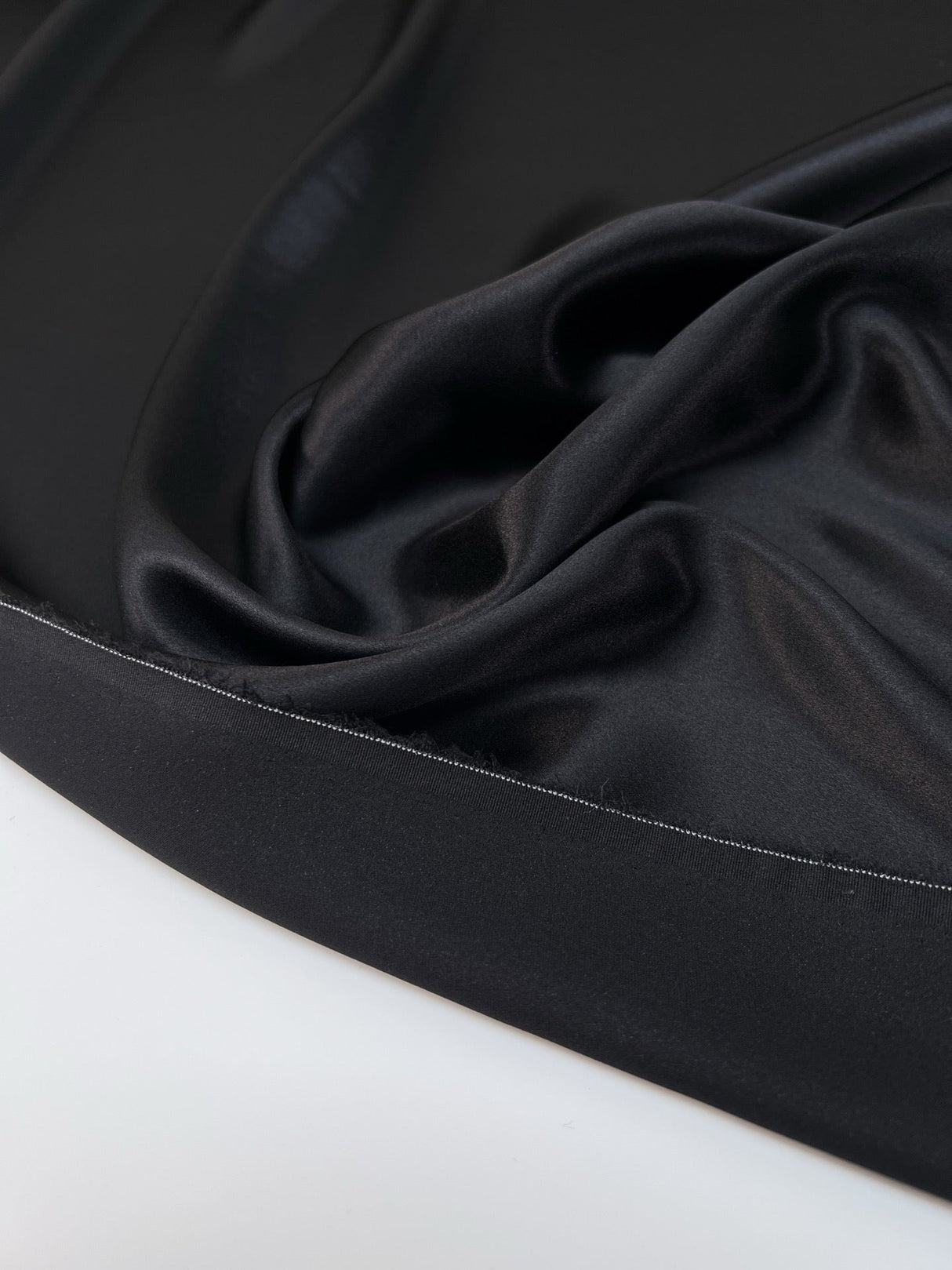 Black Silk Satin Fabric