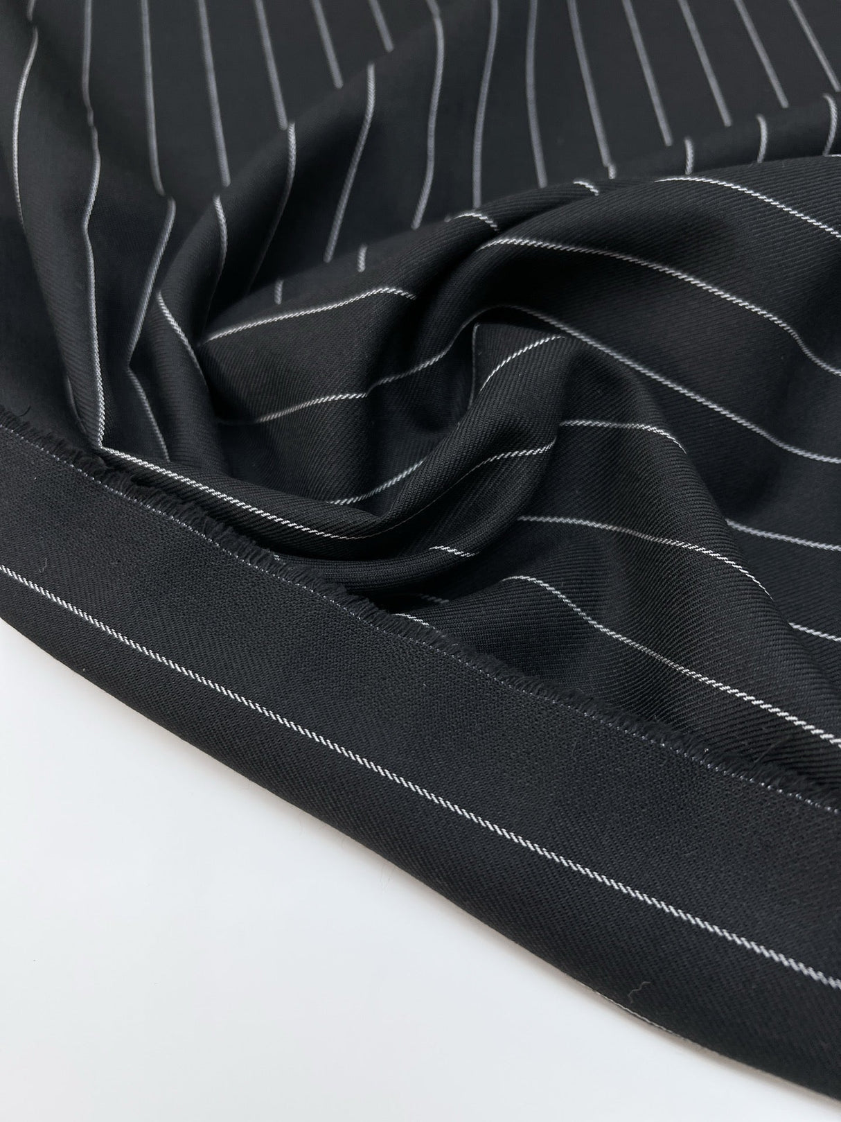 Black Wool Twill Suit Fabric