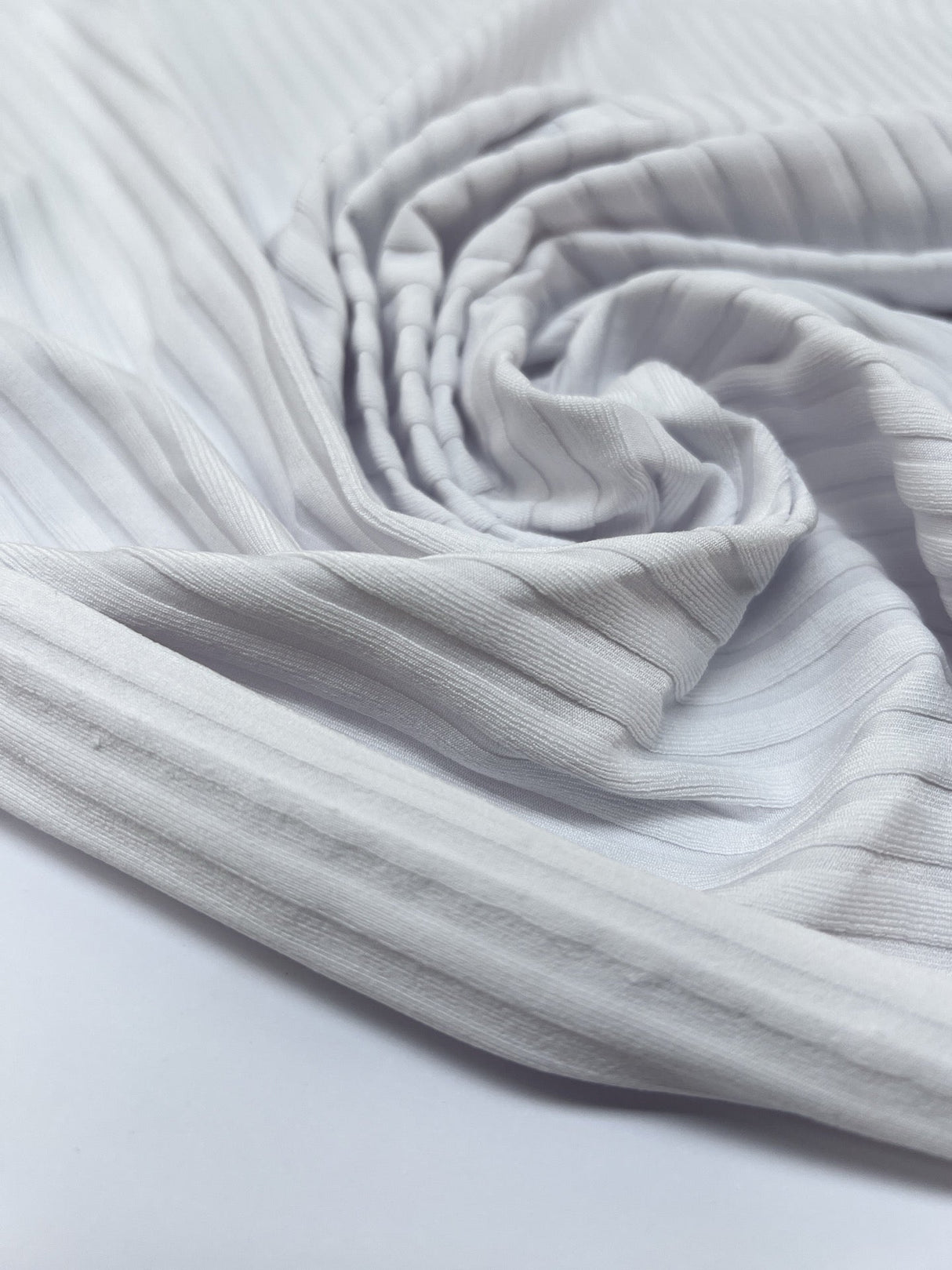 Polyamide Elastane Ribbed Knit White