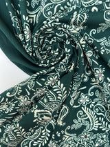 Viscose Batiste Printed Paisley Purple-Green