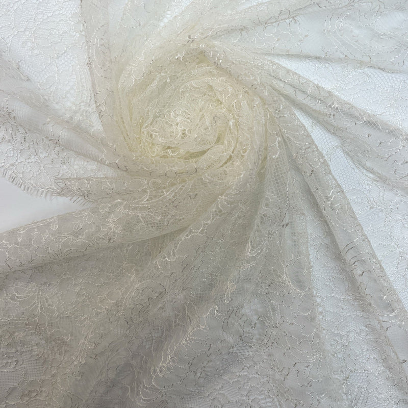 White Shade Floral Lace Polyamide Viscose