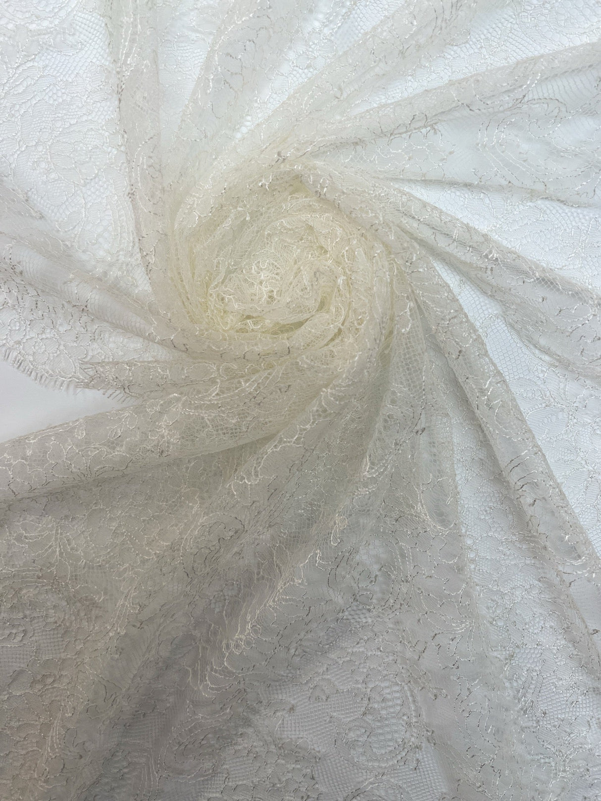White Shade Floral Lace Polyamide Viscose