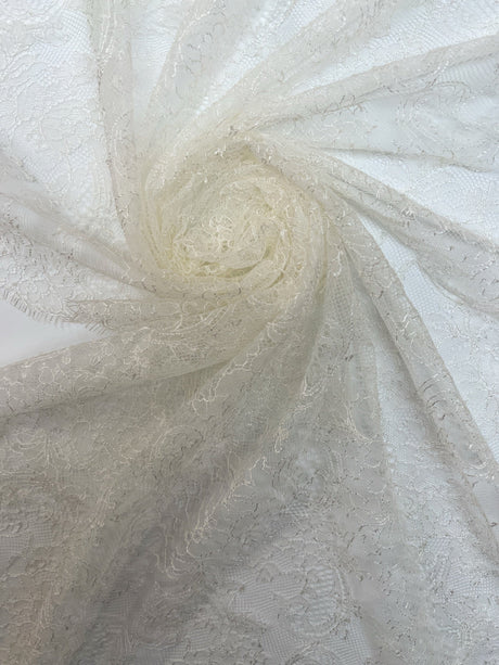 White Shade Floral Lace Polyamide Viscose
