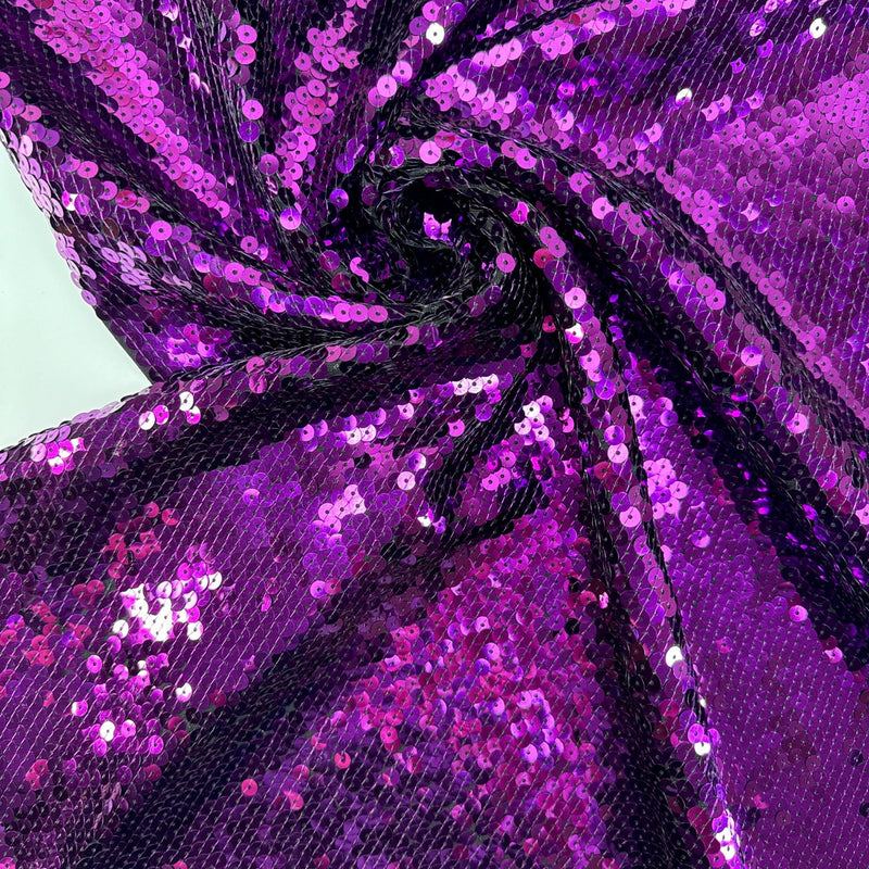 Italian Polyester Woven Sequined Black Pink