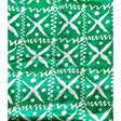 Naija To The Max Synthetic Satin Fabric - Green White African Print, 58" Width (Per Yard)