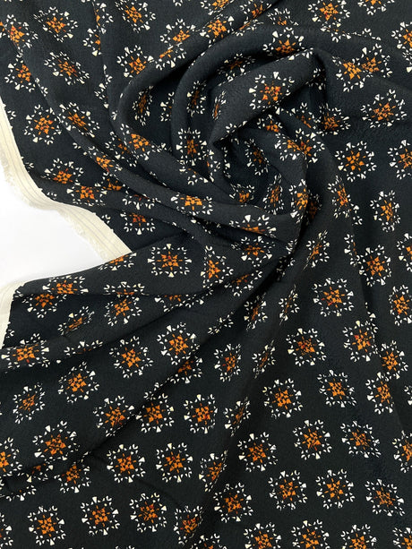 Viscose Crepe Printed Brown Fabric