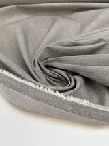 Cotton Elastane Striped Gray Fabric