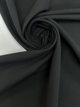Black Polyester Viscose Cotton Elastane Double Weave