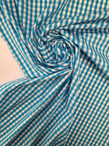 Cotton Poplin Checked Blue