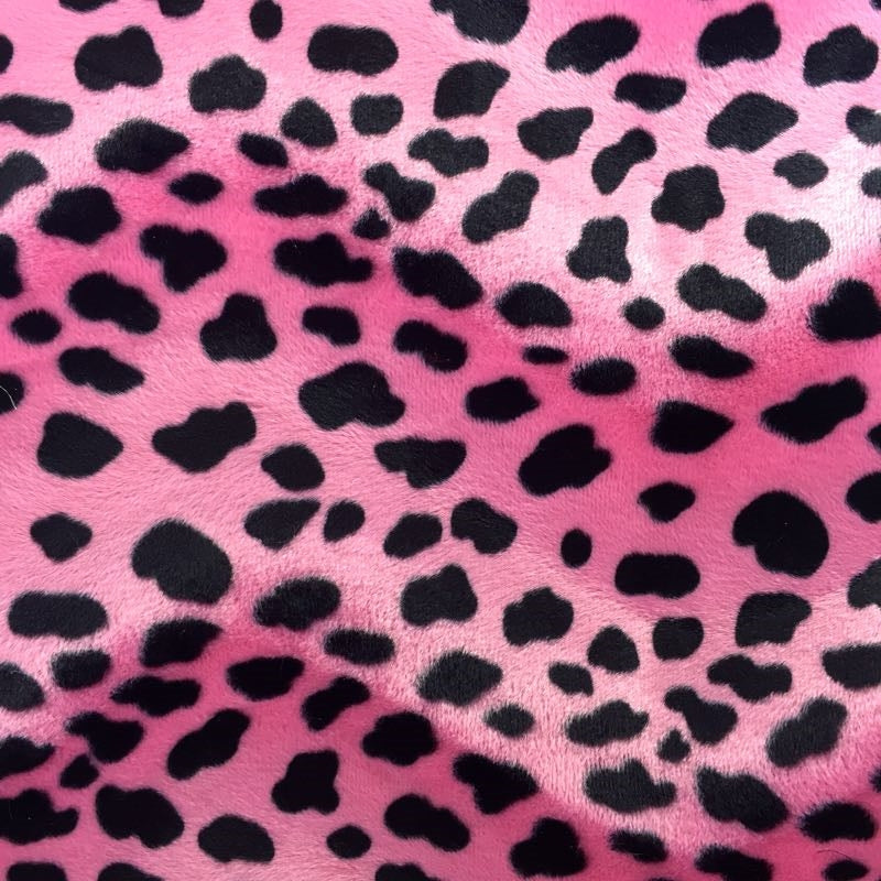 Faux Fur Fabric Dalmatian Dog Print Velboa