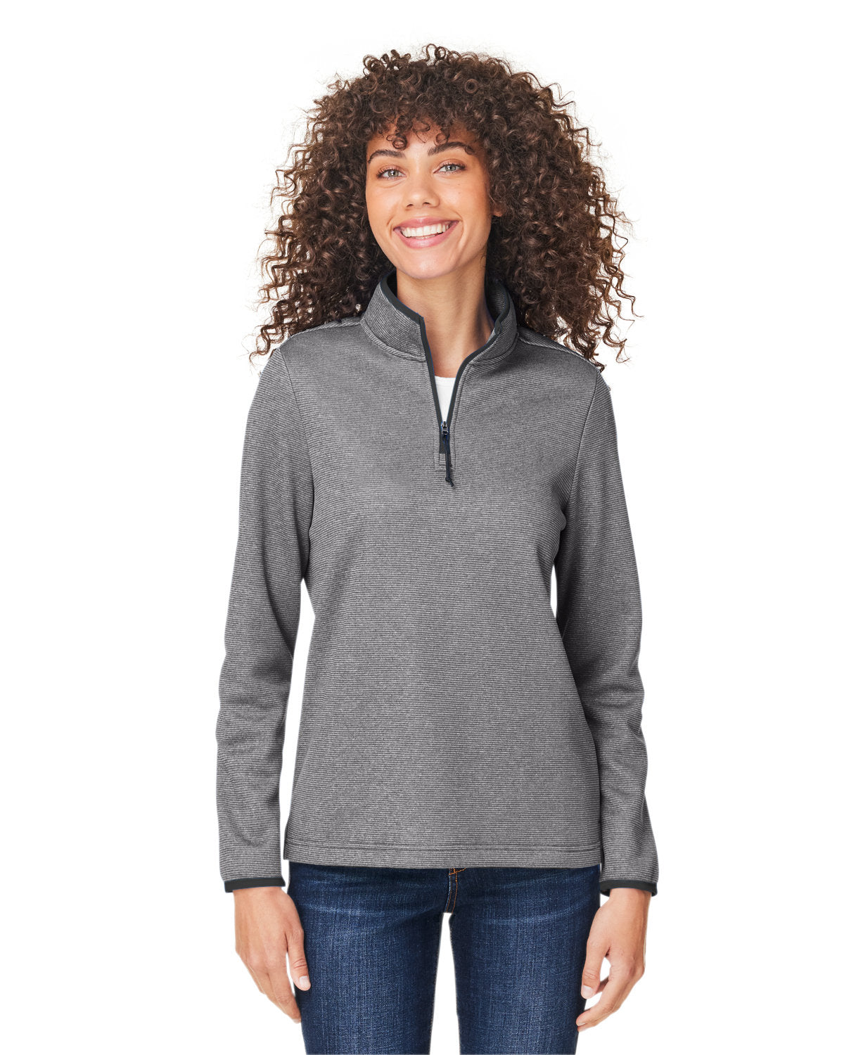 Ladies' Venture Heathered Stripe Quarter-Zip