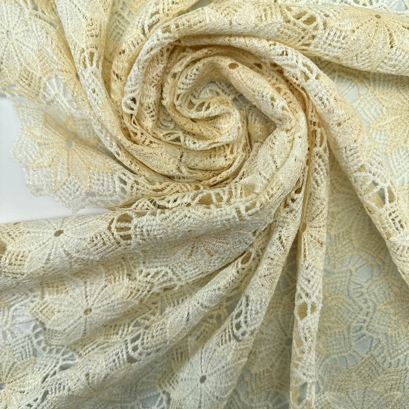 Polyamid Macramé Floral White-Beige