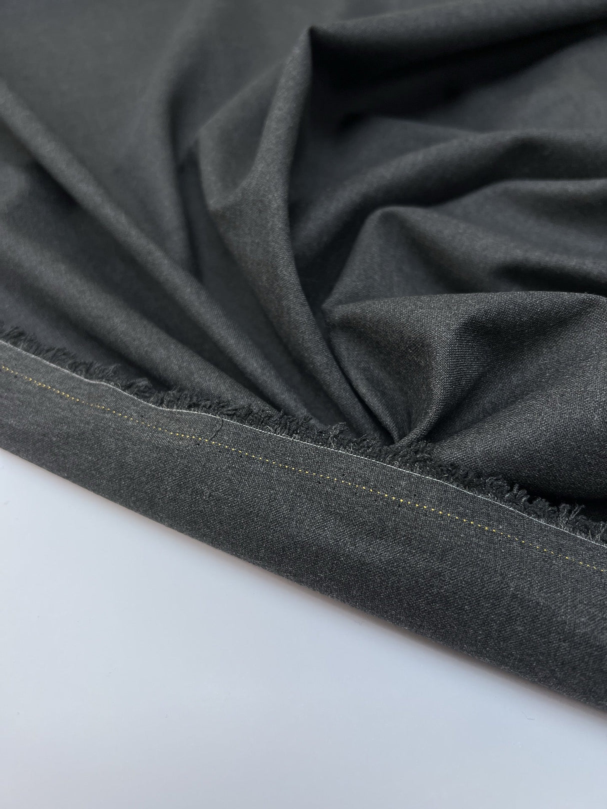 Polyester Cotton Elastane Melange Gray Suiting Fabric
