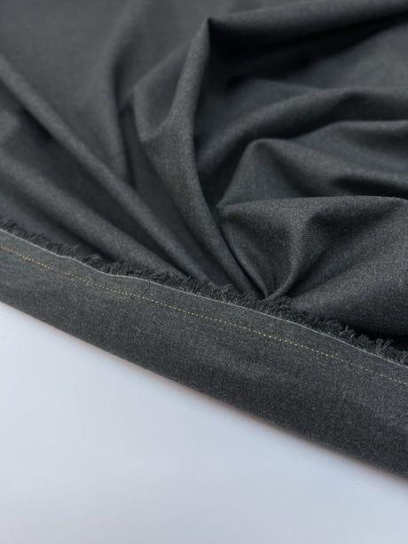 Polyester Cotton Elastane Melange Gray Suiting Fabric