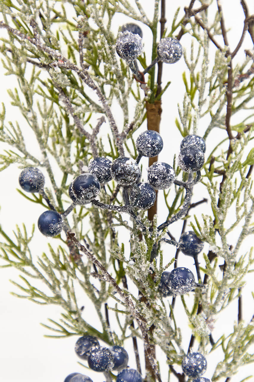33" Blue Frosted Juniper Spray
