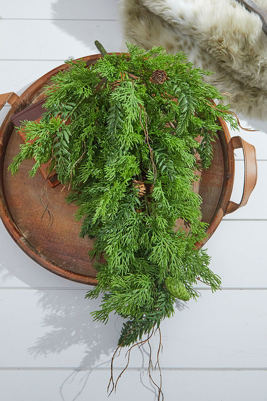 Cedar Hemlock Swag 32 Inch Christmas Greenery Holiday Decoration