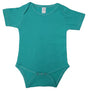 Lucky Friends 701 100 Percent Cotton Fabric - Turquoise, Short Sleeve Baby Onesie, Snap Buttons (1 Piece)