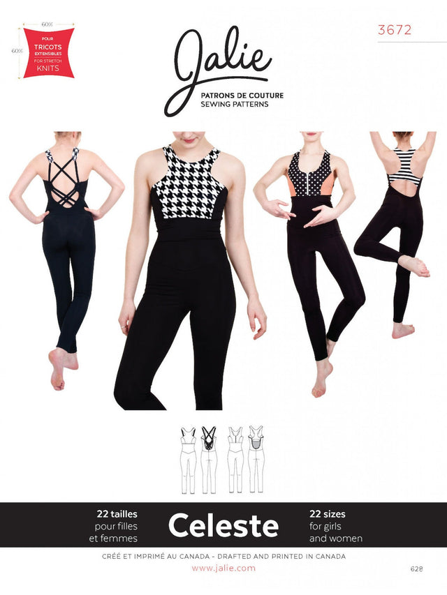 Sewing Pattern Celeste Open Back Unitards by Jalie