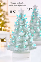 11.5" Light Blue Ceramic LED Tree