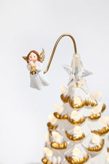 10" Lighted Ceramic Christmas Tree With Rotating Angel