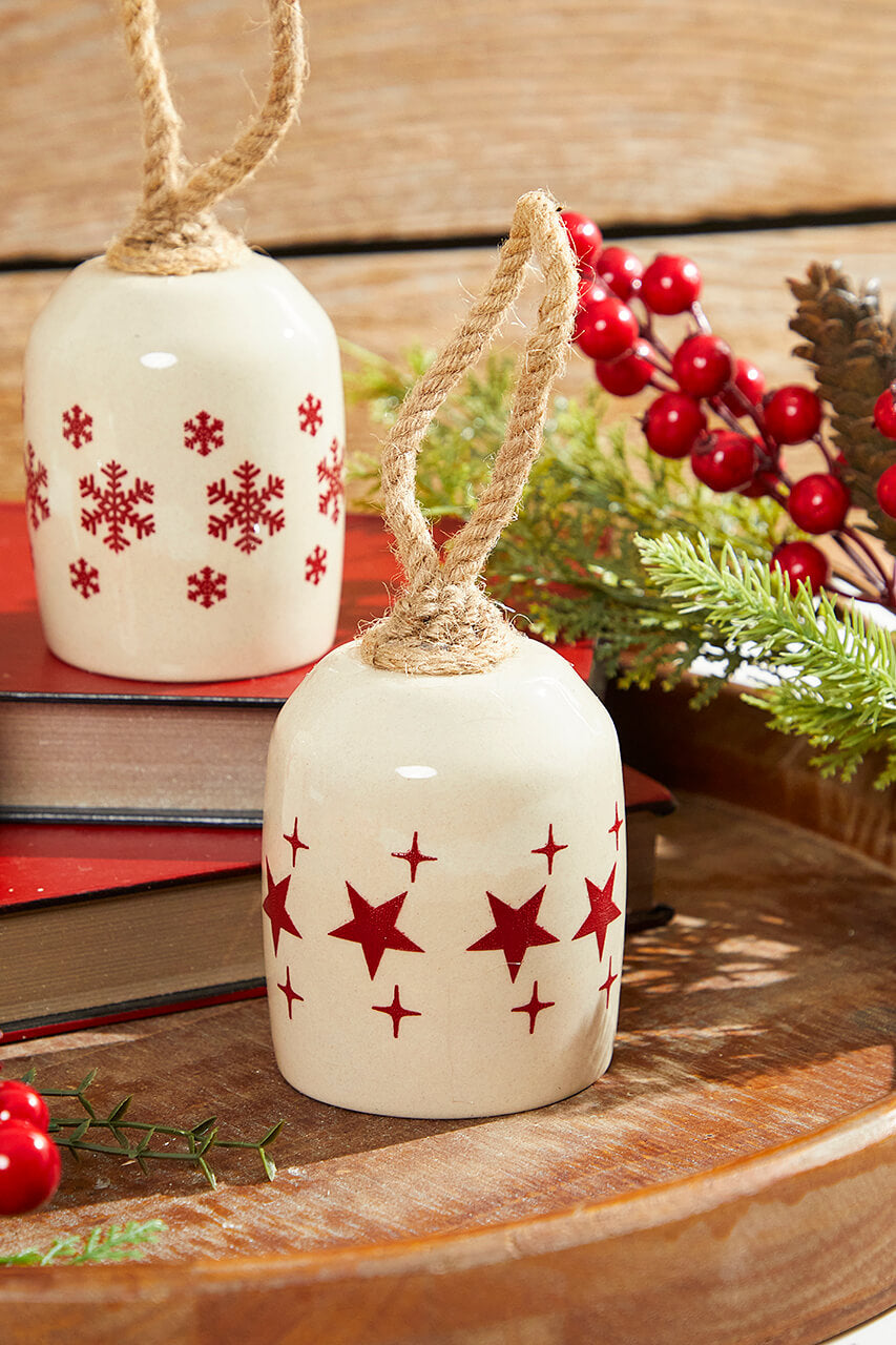8" Holiday Bell Ceramic Ornament