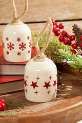 8" Holiday Bell Ceramic Ornament
