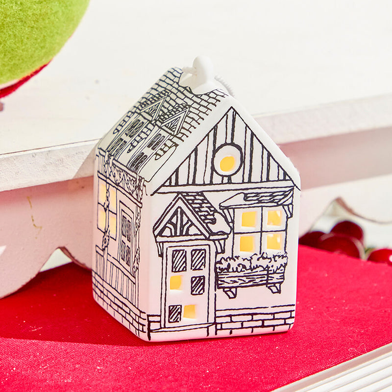 3 Inch LED Ceramic House Ornament