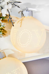 3" Lighted Text Ceramic Ornament