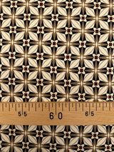 Printed Polyester Beige Black Striped Geometric