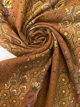 Wool Twill Printed Yellow Brown