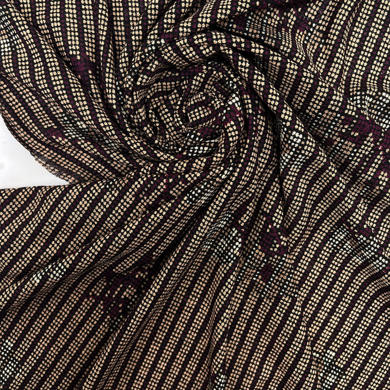 Acrylic Stretch Knitted Multicolour Fabric