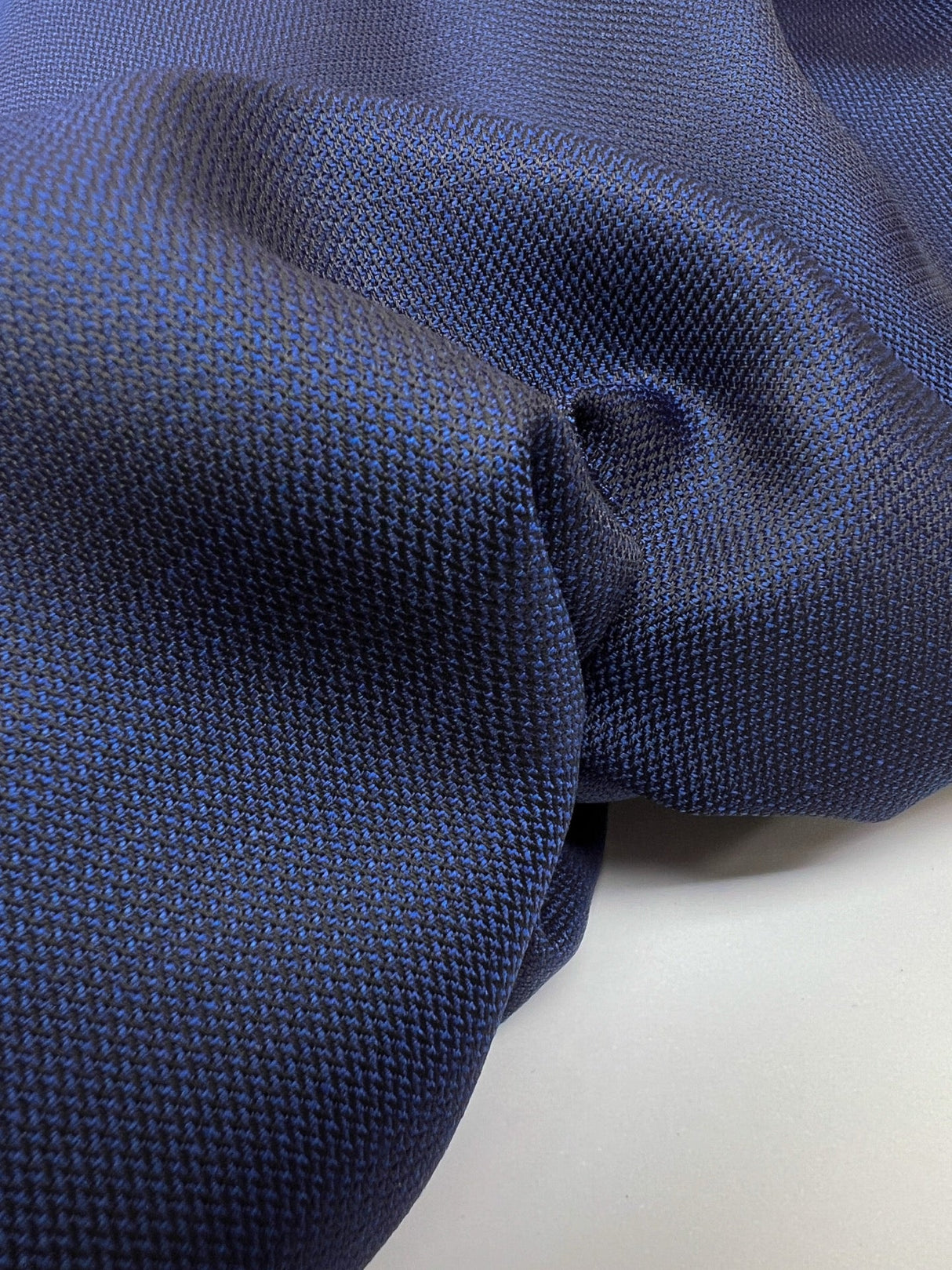 Acetate Jacquard Woven Fabric Blue Black Changeant