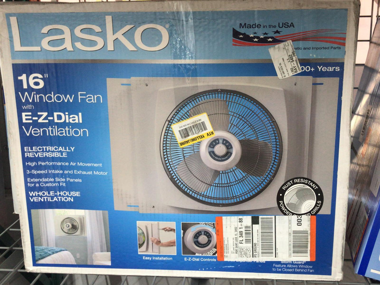 Lasko 16 In. Window Fan With EZ-Dial Ventilation