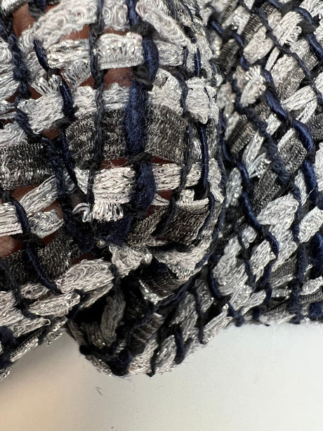 Lurex Tweed Silver Gray Blue
