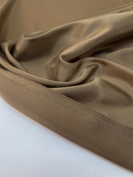 Stretch Viscose Fabric Brown Green