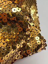 Polyamide Crepe Sequins Fabric Golden Black