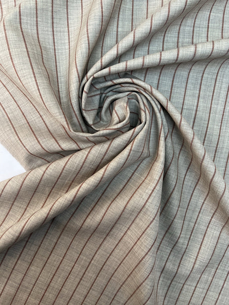 Wool Polyamide Elastane Striped Fabric
