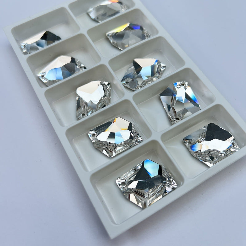 Silver Sewing Notions With Crystals