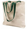Canvas Tote Bag - Tan, Forest Green Handle, 15" X 14" X 3" (1 Bag)