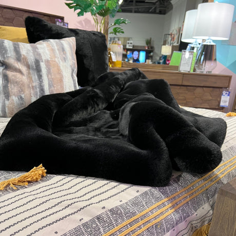 Soft Cozy Faux Fur Fabric - Black, 50" X 60" (1 Piece)