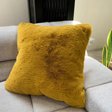 Soft Cozy Fuzzy Faux Fur Pillow - Faux Fur Fabric, Solid, 20" X 20", Black, Charcoal Gray, Offwhite, Silver, Mocha, Rose, Navy, Honey Gold, Teal Blue (1 Piece)