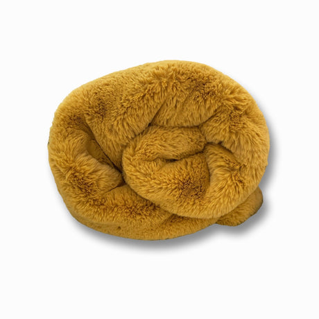 Soft Cozy Faux Fur Blanket - Honey Gold Faux Fur Fabric, 50" X 60" (1 Piece)