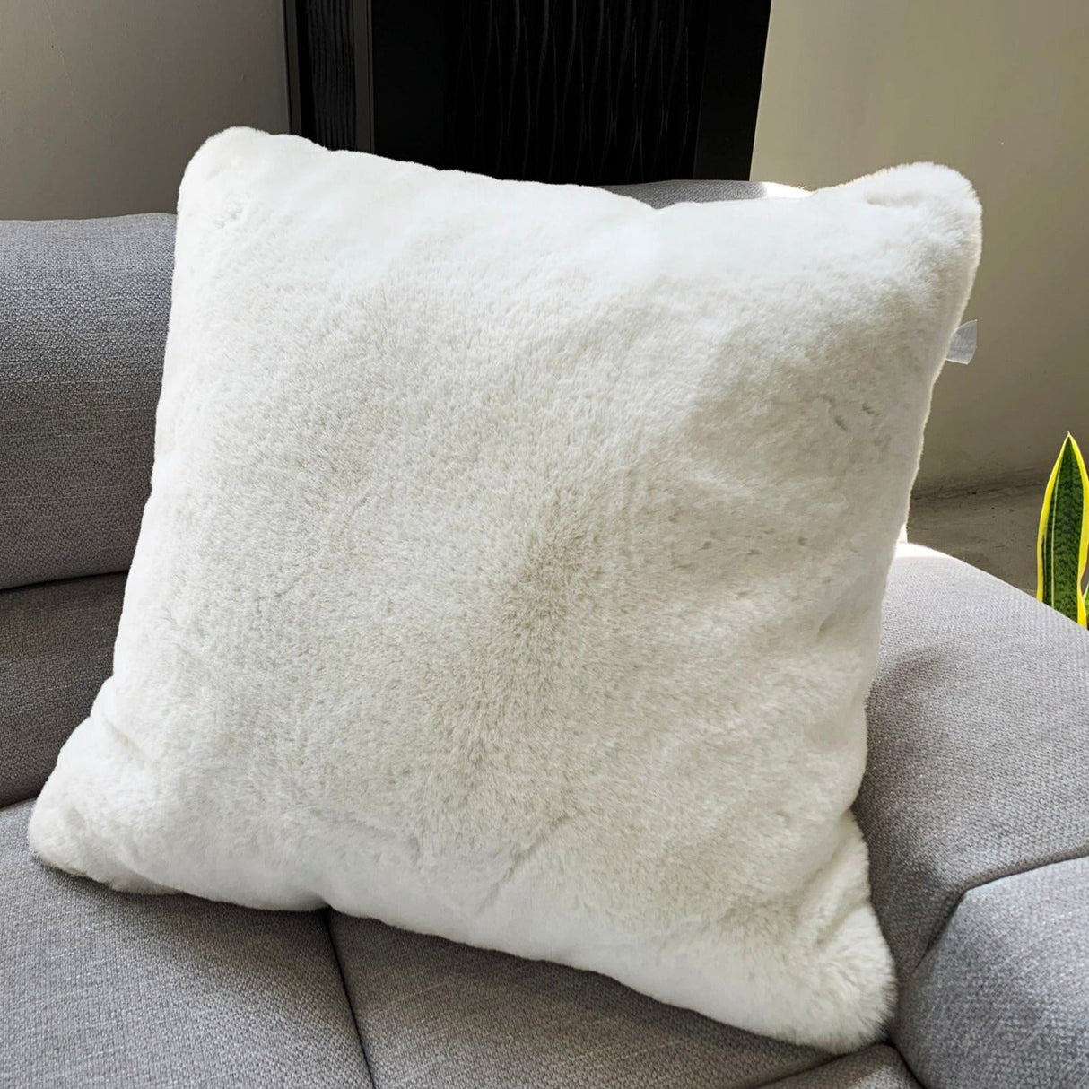 Soft Cozy Fuzzy Faux Fur Pillow - Faux Fur Fabric, Solid, 20" X 20", Black, Charcoal Gray, Offwhite, Silver, Mocha, Rose, Navy, Honey Gold, Teal Blue (1 Piece)