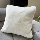 Soft Cozy Fuzzy Faux Fur Pillow - Faux Fur Fabric, Solid, 20" X 20", Black, Charcoal Gray, Offwhite, Silver, Mocha, Rose, Navy, Honey Gold, Teal Blue (1 Piece)